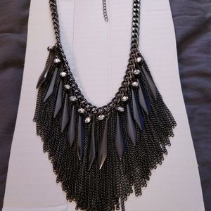 One Wink gunmetal collar necklace